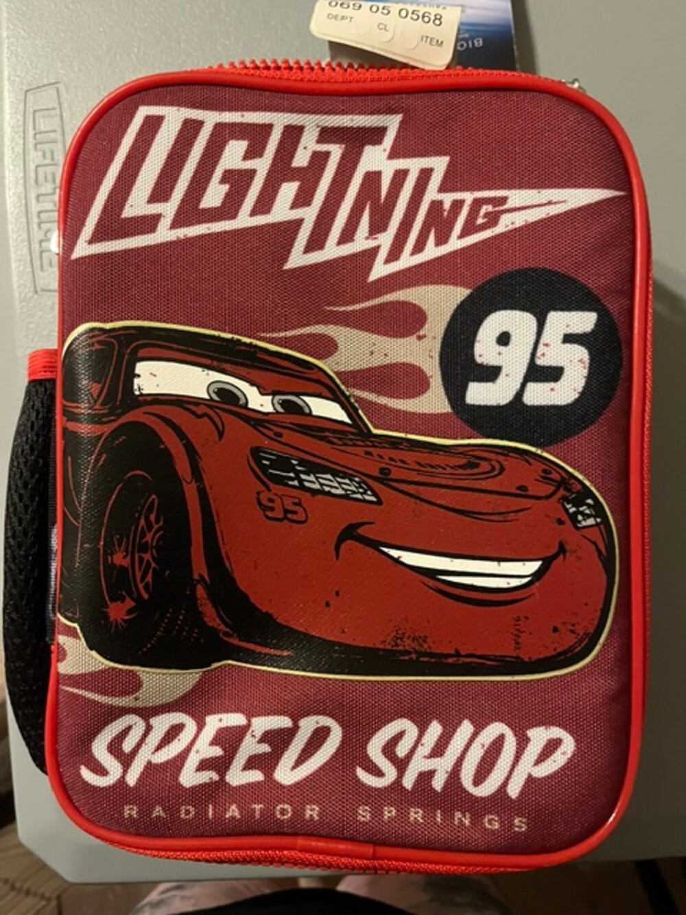 Disney Pixar Cars Lightning McQueen Lunch Bag Red